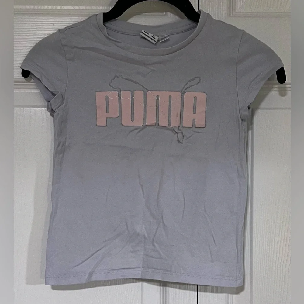 Youth Light Purple Puma Logo Short Sleeved Tee